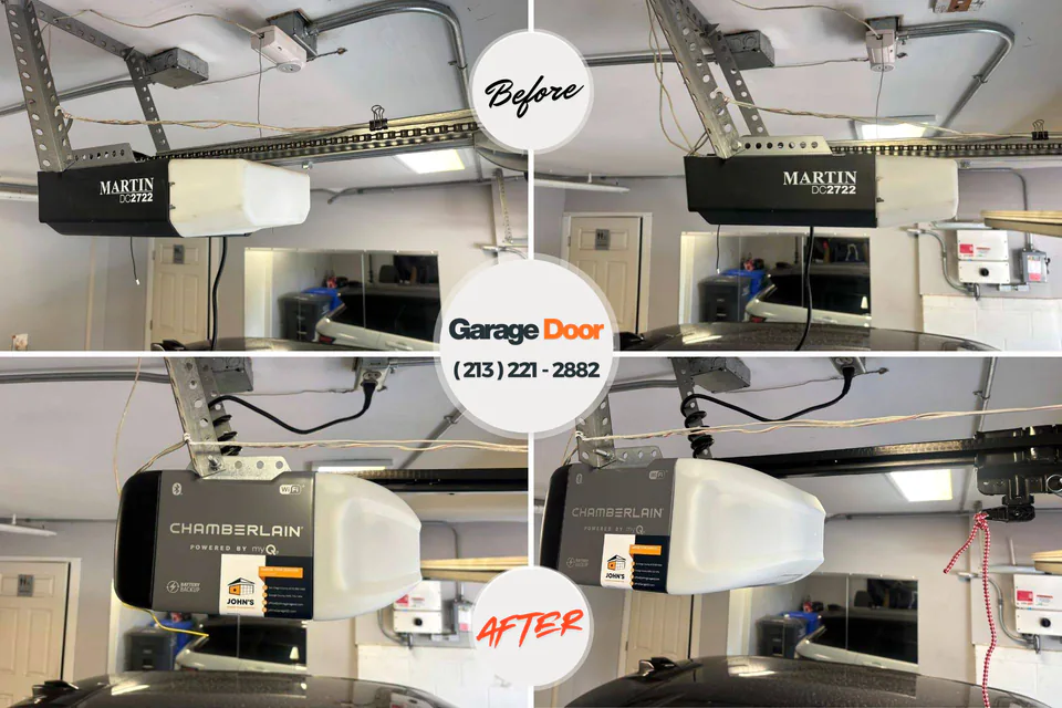 Before and after: garage door repair Ironton, MO